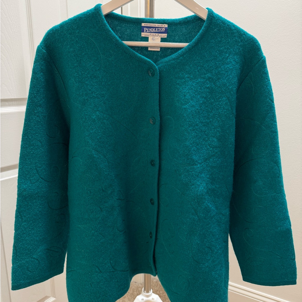 Pendleton Vintage Turquoise Wool Sweater